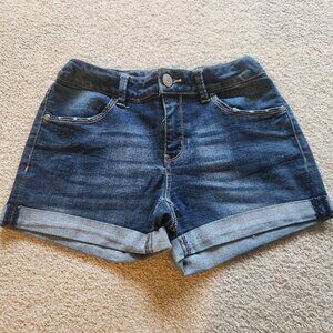 Mudd Girls Denim Shorts – Size 14, Distressed Pockets, Adjustable Waist